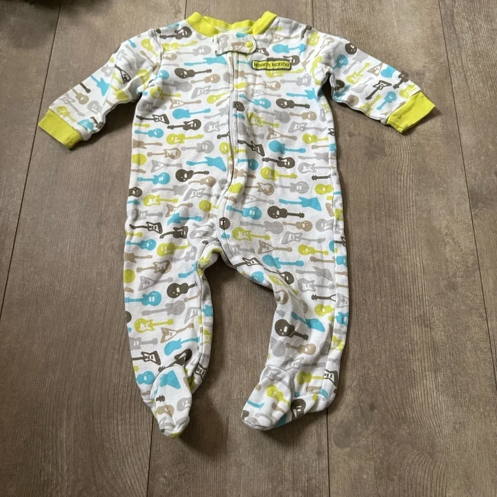 Y2K Carter’s Guitar One-Piece Mommy's Rockstar Baby Boy's Footies Size 3 Months
